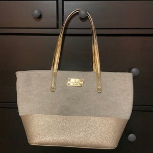 Kate Spade boiled wool and gold purse